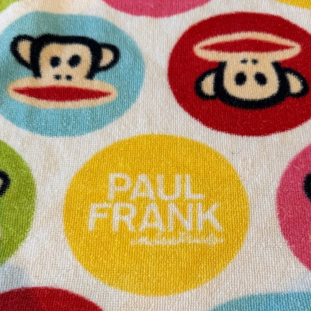 Paul Frank Multicolor Monkey Pattern Towel VTG y2k